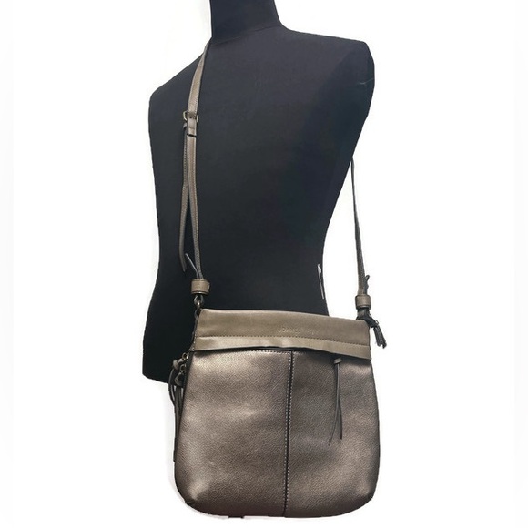 Vintage Joanel Distressed Gold Bronze Faux Leather Crossbody Bag BNWOT - Picture 2 of 9